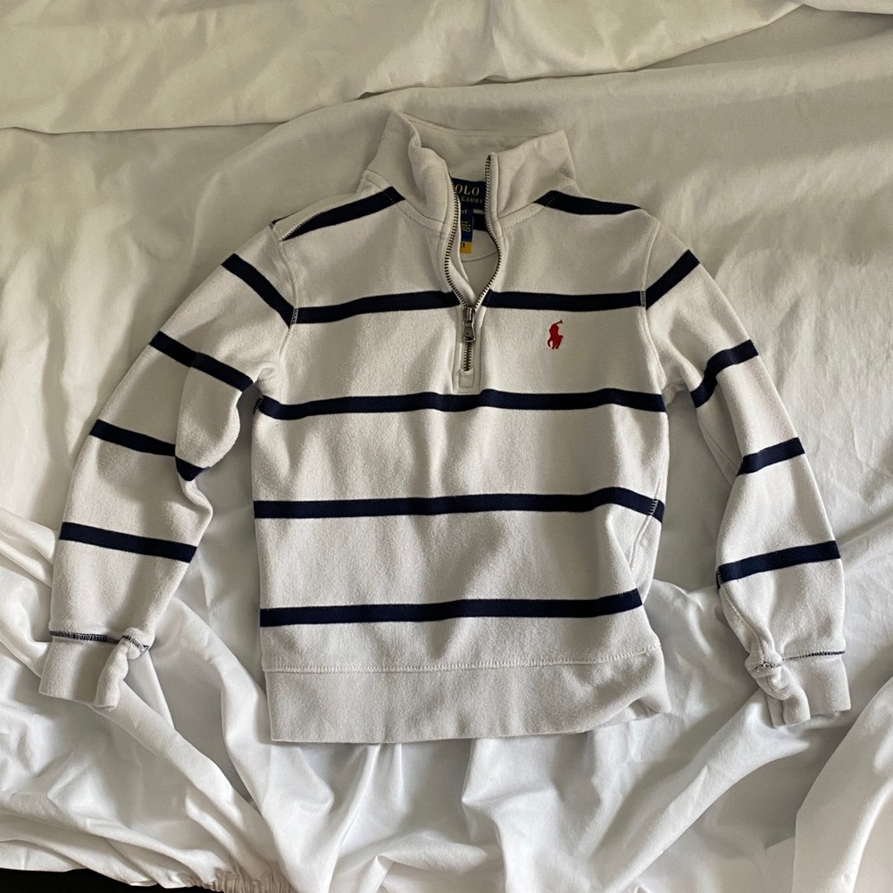 Polo Ralph Lauren White and Navy Striped Pullover